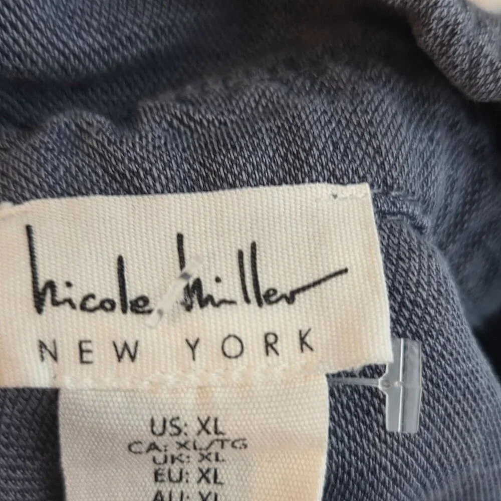 Nicole Miller Linen Cropped Jacket Blue Button Front Lightweight Women's XL Coas - Picture 8 of 9